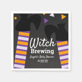 Hexenbraufeet Halloween-Babydusche Serviette