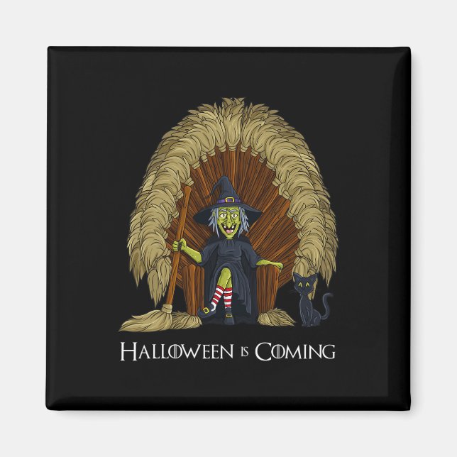 Hexenbrooms Throne Fun Halloween Girls Kinder Magnet (Vorne)