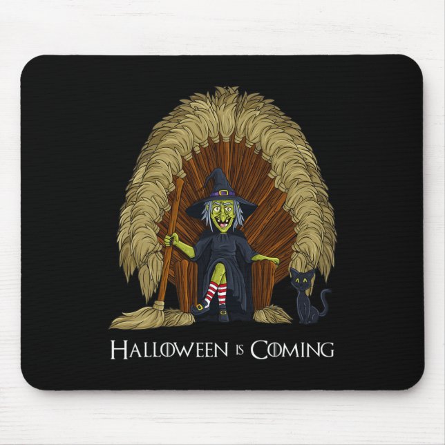 Hexenbrooms Throne Fun Halloween Girls Kinder Mousepad (Vorne)