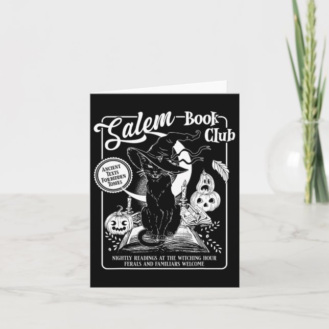 Hexenbuch-Club Booklet Retro Halloween Black Cat Karte (Vorderseite)