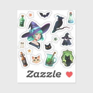 Hexenbücher-Aufkleber Magic Black Cat Tränke Aufkleber