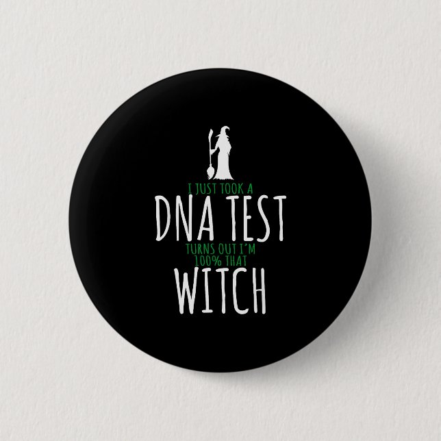 Hexendesign - 100% diese Hexe - lustiges Halloween Button (Vorderseite)