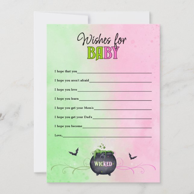 Hexendusche für Baby-Game Einladung (Vorderseite)