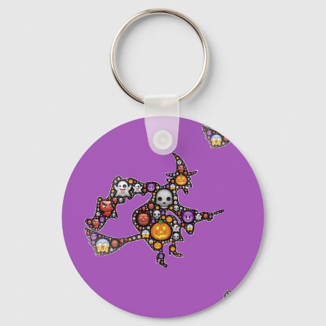 Hexenemoji Schlüsselanhänger (Vorderseite)