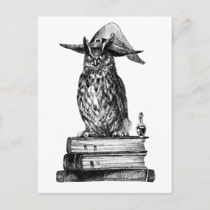 Hexeneule Halloween-Magie Postkarte