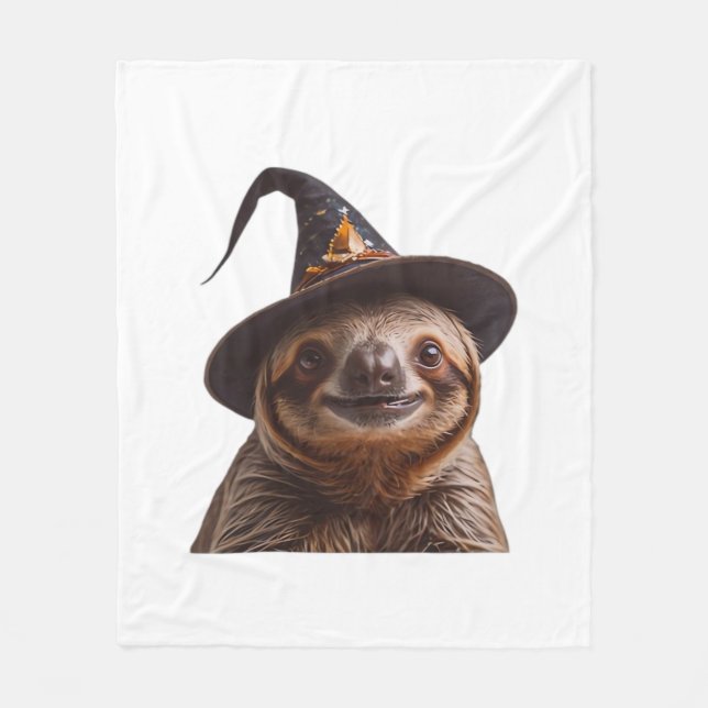 Hexenfaultier Halloween-Süßigkeiten oder Saures un Fleecedecke (Vorderseite)