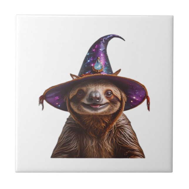 Hexenfaultier Halloween-Süßigkeiten oder Saures un Fliese (Vorderseite)