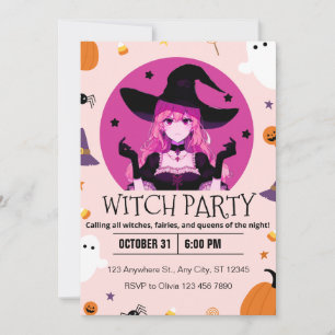 Hexenfeier Halloween-Party Einladung