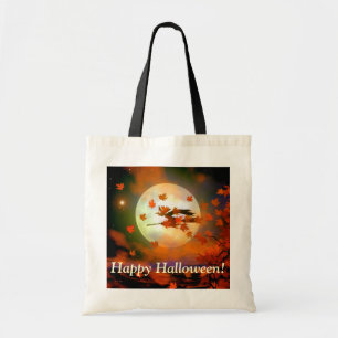 Hexenflug an Halloween Tragetasche