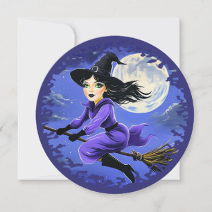 Hexenflug mit einem Besen - Wicca Halloween 7