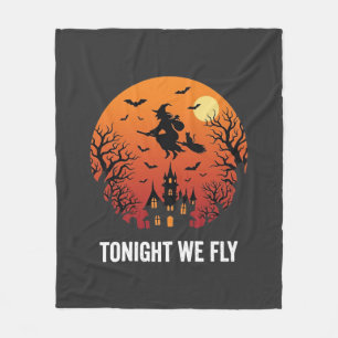 Hexenflug-Nacht-Grafikdesign zu Halloween_1 Fleecedecke