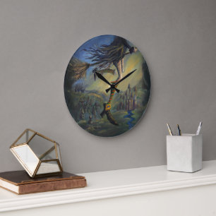 Hexenfrau Große Wanduhr
