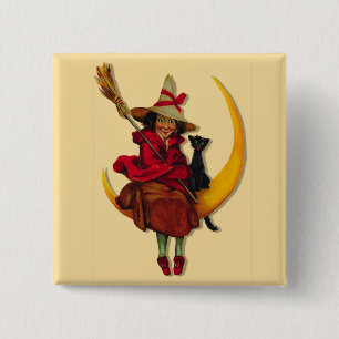 Hexenfrau-Knopf Button