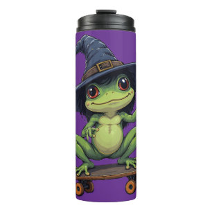 Hexenfrosch-Skateboard Süß Gruselig Halloween Spuk Thermosbecher