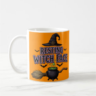 Hexengesicht ausruhen - Witzhals Halloween Kaffeetasse
