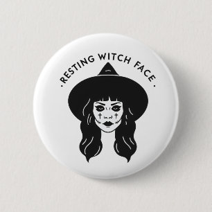 Hexengesicht Button
