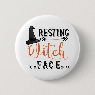 Hexengesicht Button