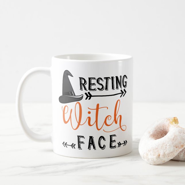 Hexengesicht Kaffeetasse (Mit Donut)