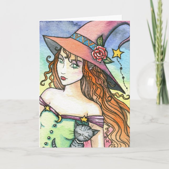 Hexengraue Tabby Card Notecard von Molly Harrison Karte (Vorderseite)