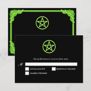 Hexenhaft grüne Glow Gothic Hochzeits-RSVP-Karte RSVP Karte