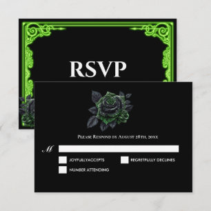 Hexenhaft grüne Glow gothic Hochzeits-RSVP-Karte RSVP Karte