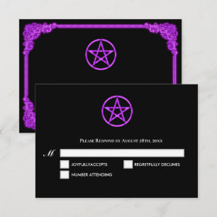 Hexenhaft lila Glow Gothic Hochzeits-RSVP-Karte RSVP Karte