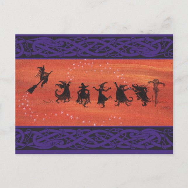 Hexenhafte Halloween-Feier. Postkarte (Vorderseite)