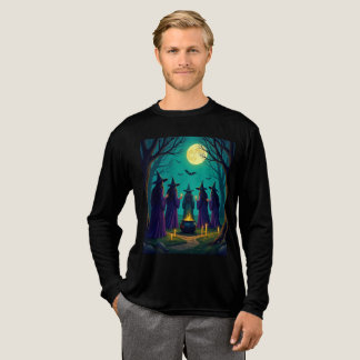 Hexenhafte Halloween-Kunst der 1970er Tri-Blend Shirt
