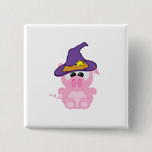 hexenhaftes Ferkel Schweinchen Button
