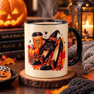 Hexenhaftes schwarzes Katzen-Halloween-Tasse – Got Tasse