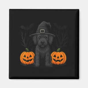 Hexenhaftes schwarzes Labradoodle-Hund Halloween G Magnet