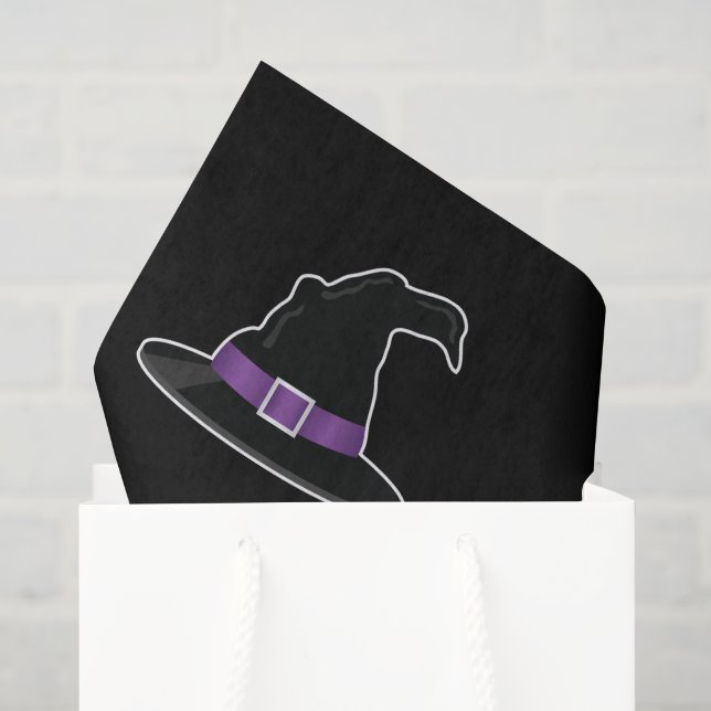 Hexenhasen mit Lila Details Halloween-Muster Seidenpapier (Geschenktüte)