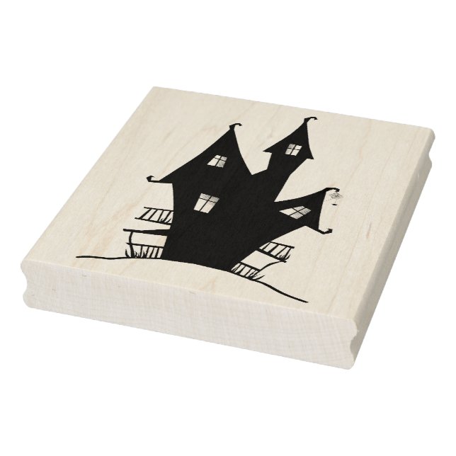 Hexenhaus Silhouette Kunst Briefmarke Gummistempel (Stempel)