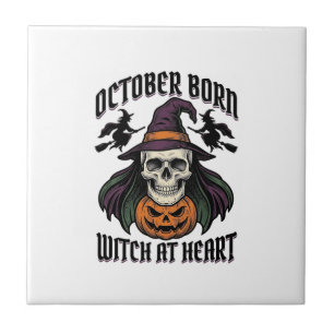 Hexenhemd Oktober Vintage Halloween Geburtstag Des Fliese