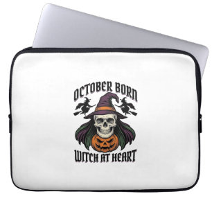 Hexenhemd Oktober Vintage Halloween Geburtstag Des Laptopschutzhülle