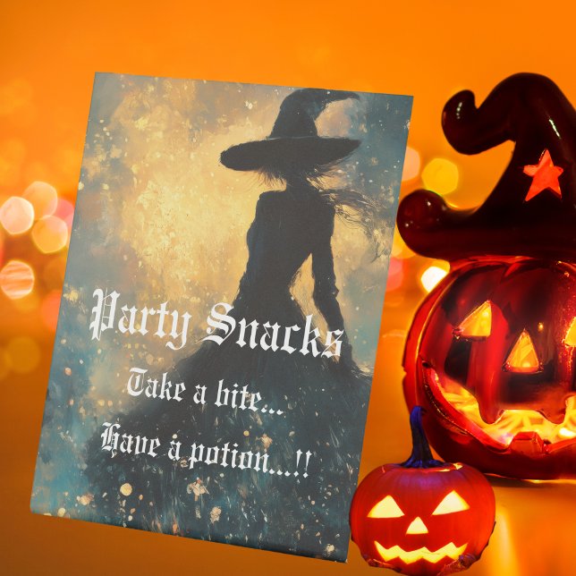 Hexenhour-Halloween-Party-Snacks Sockelschild (Witching Hour Halloween Party Snack Sign)