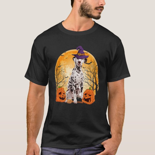 Hexenhund Halloween-Kostümtage Dalmatiner Kinder T-Shirt (Vorderseite)