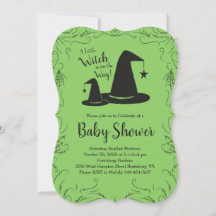 Hexenhut Baby Shower Halloween Einladung
