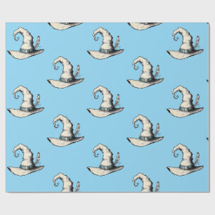 Hexenhut Blau Geschenkpapier