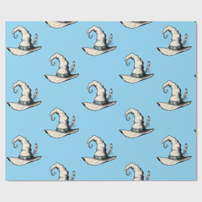 Hexenhut Blau Geschenkpapier (Flach)