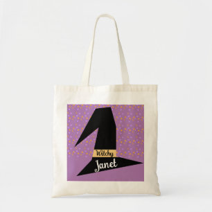 Hexenhut Confetti Witchy Name Tote Bag Tragetasche