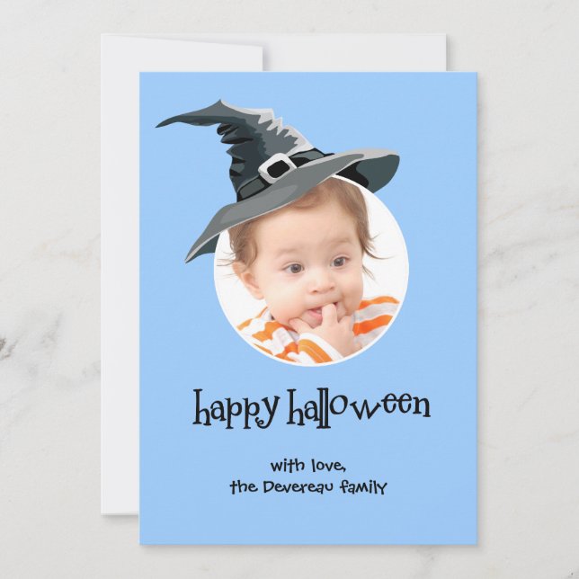 Hexenhut Halloween Foto-Karte Karte (Vorderseite)