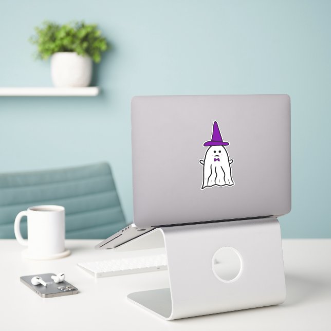 Hexenhut-Halloween-Geist Aufkleber (Laptop auf Schreibtisch)