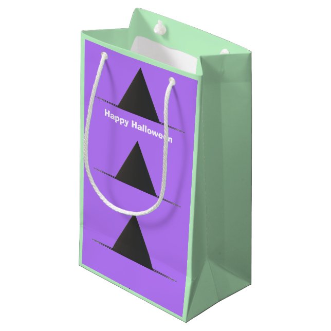 Hexenhut Halloween-Geschenktasche Kleine Geschenktüte (Vorderseite Schrägansicht)
