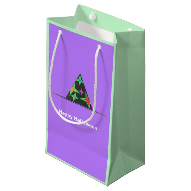 Hexenhut Halloween-Geschenktasche Kleine Geschenktüte (Vorderseite Schrägansicht)