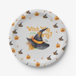 Hexenhut Halloween Pappteller
