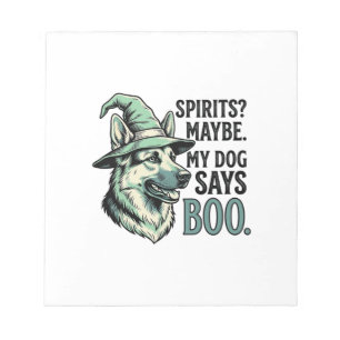 Hexenhut-Hund Vintage-Stich Halloween Humor De Notizblock