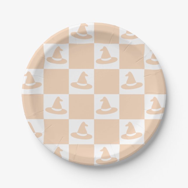 Hexenhut-Karton-Pastel Halloween Pappteller (Vorderseite)