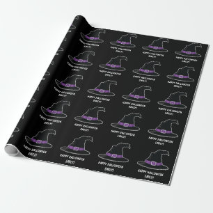Hexenhut mit lila Details Frohes Halloween Geschenkpapier