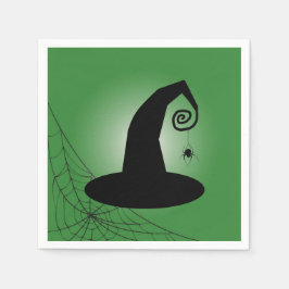 Hexenhut mit Spiderweb Green Cocktail Napkins Serviette